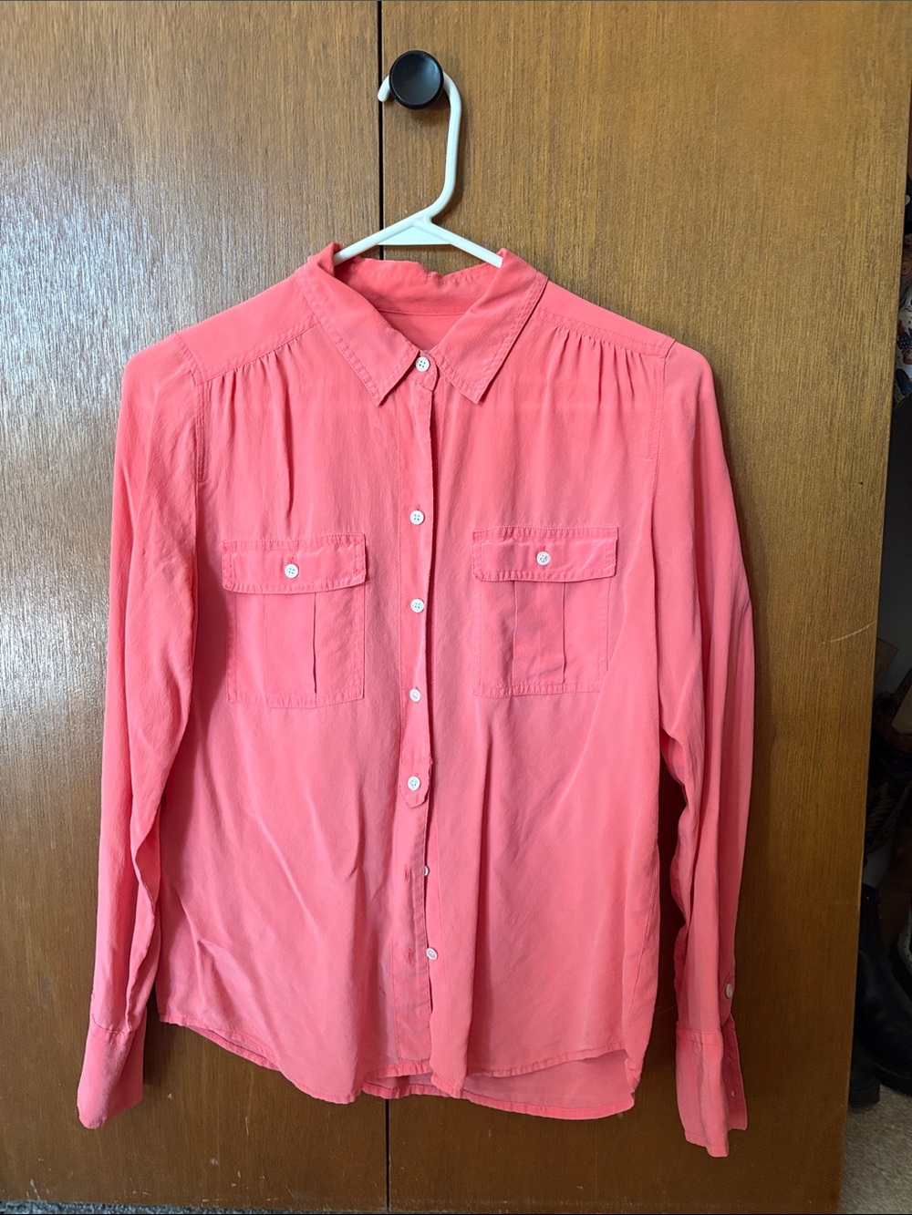 J. Crew Coral Pink Button-Up Blouse